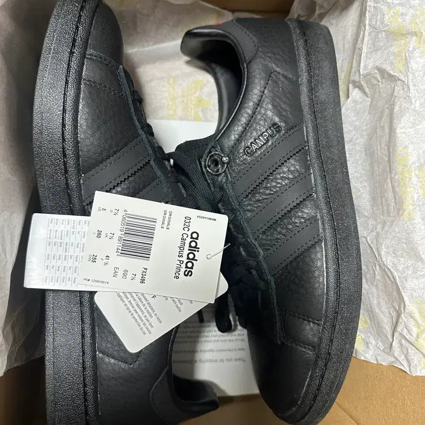 [BUNJANG] Adidas 032C Campus Black Sneakers / [260]아디다스 032C 캠퍼스 블랙