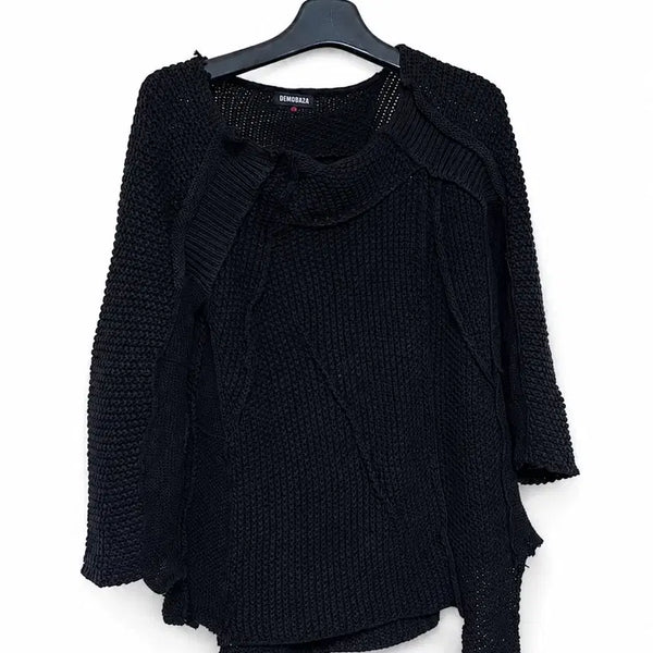 [BUNJANG] Demobaza Cotton Patch Knit / 데모바자 Demobaza 코튼 패치 니트