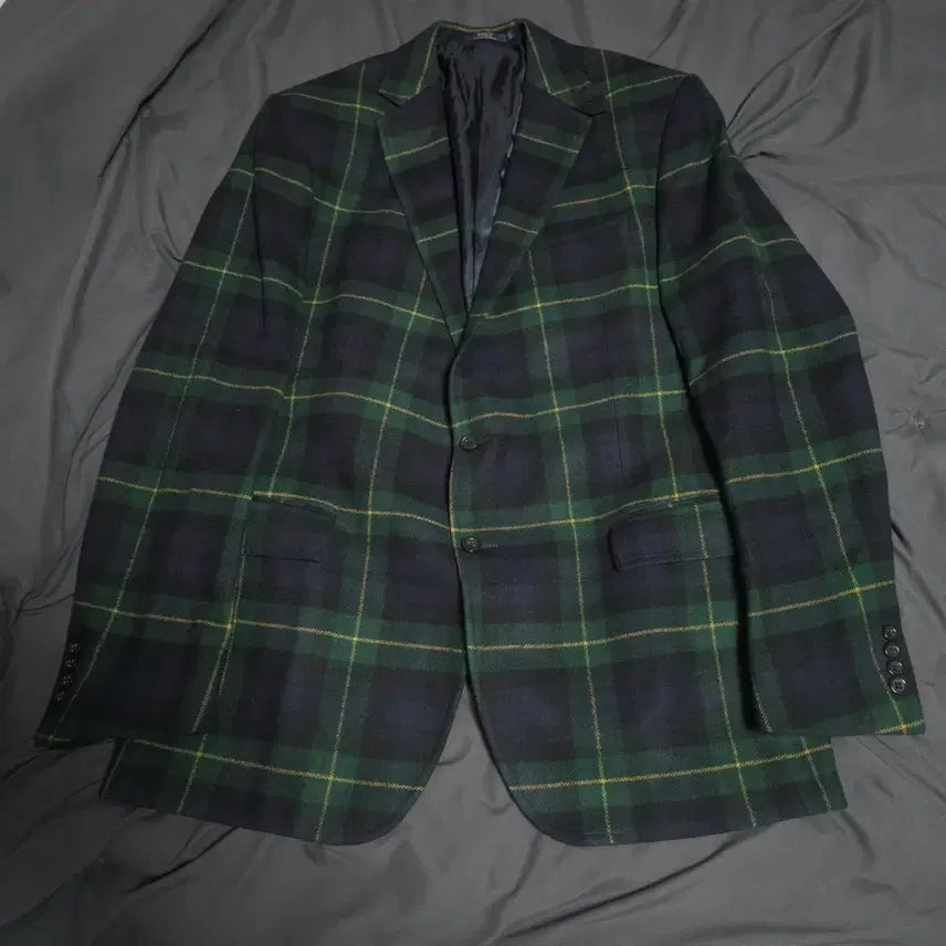 [BUNJANG] Polo New Model Wool Cashmere Black Watch Tartan Check Jacket 44L / 폴로 신형 울캐시 블랙와치 타탄체크 자켓 44L