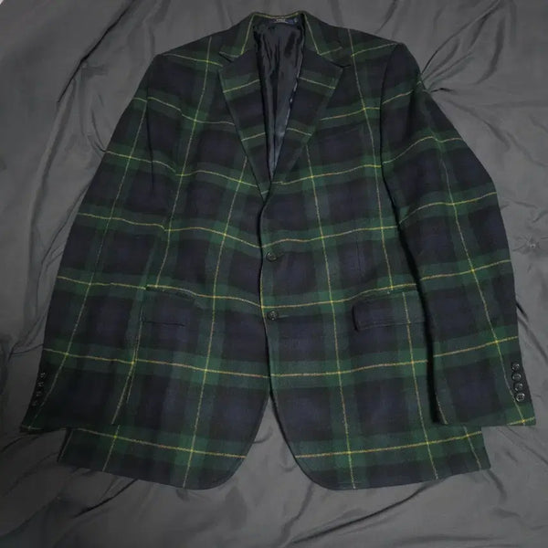 [BUNJANG] Polo New Model Wool Cashmere Black Watch Tartan Check Jacket 44L / 폴로 신형 울캐시 블랙와치 타탄체크 자켓 44L