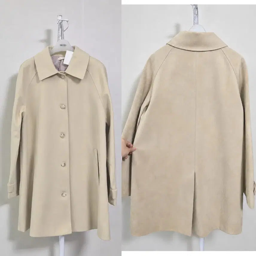 [BUNJANG] Siye Beige Nubuck Suede Touch Coat / [새상품]시예 siye 코트 베이지  누벅 / 스웨이드 터치