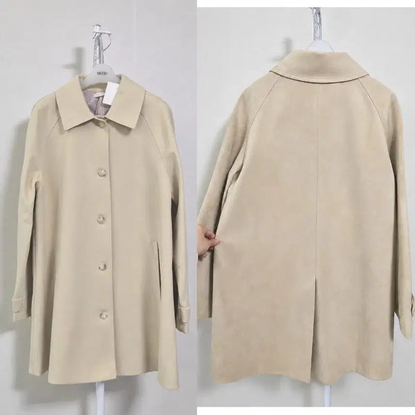 [BUNJANG] Siye Beige Nubuck Suede Touch Coat / [새상품]시예 siye 코트 베이지  누벅 / 스웨이드 터치