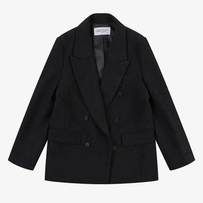 [BUNJANG] Dark Grey Double-Button Tailored Half-Coat Jacket / 더블버튼 테일러드 자켓 하프코트 다크 그레이