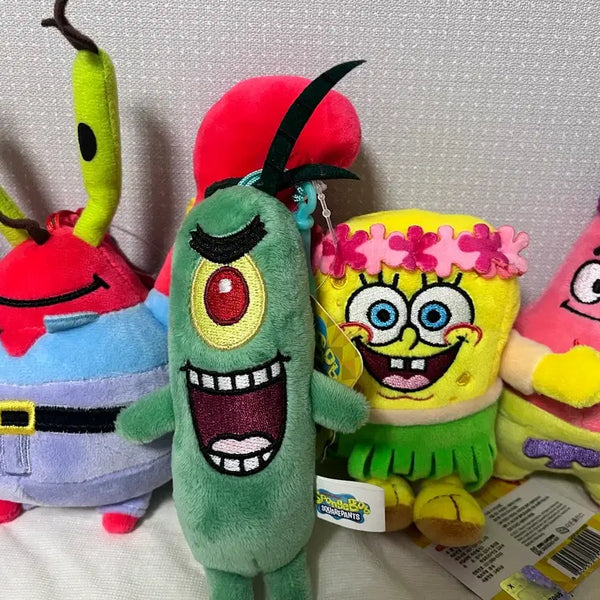 [BUNJANG] SpongeBob SquarePants Mr. Krabs Plankton Patrick Doll Keychain Bundle Set / 스폰지밥 집게사장 플랑크톤 뚱이 인형 키링 일괄