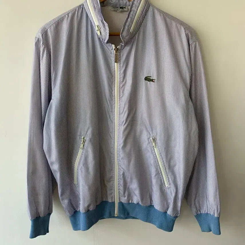[BUNJANG] Lacoste Striped Windbreaker Jacket / 라코스테 스트라이프 소라 바막