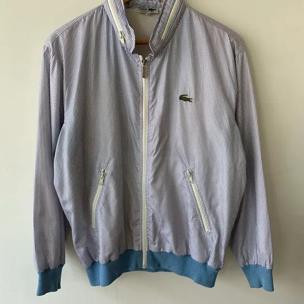 [BUNJANG] Lacoste Striped Windbreaker Jacket / 라코스테 스트라이프 소라 바막