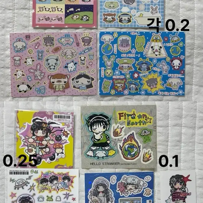 [BUNJANG] Diaries Deco Sticker Bundle (74 Sheets) / 다꾸 스티커 74장 처분(아쿵문구,아무스튜,오이살구,고양이문구,수수,아로롱하우스 등)