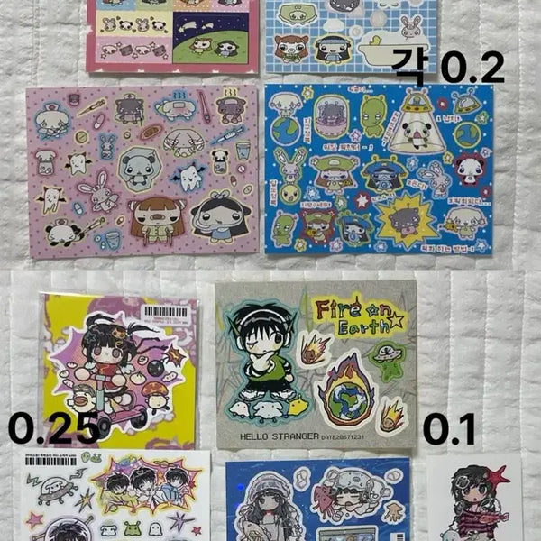[BUNJANG] Diaries Deco Sticker Bundle (74 Sheets) / 다꾸 스티커 74장 처분(아쿵문구,아무스튜,오이살구,고양이문구,수수,아로롱하우스 등)