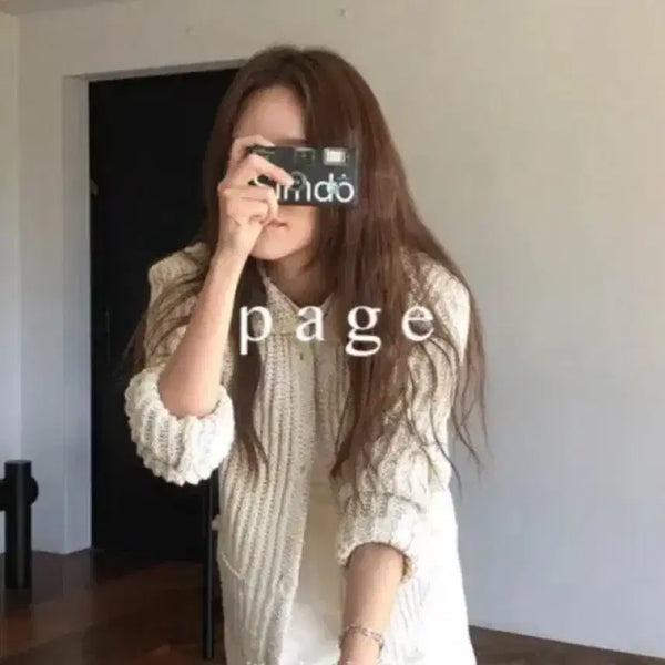 [BUNJANG] Kinda Beige Bamboo Cropped Cardigan / 킨다베이지 밤부 가디건 크로셰 가디건