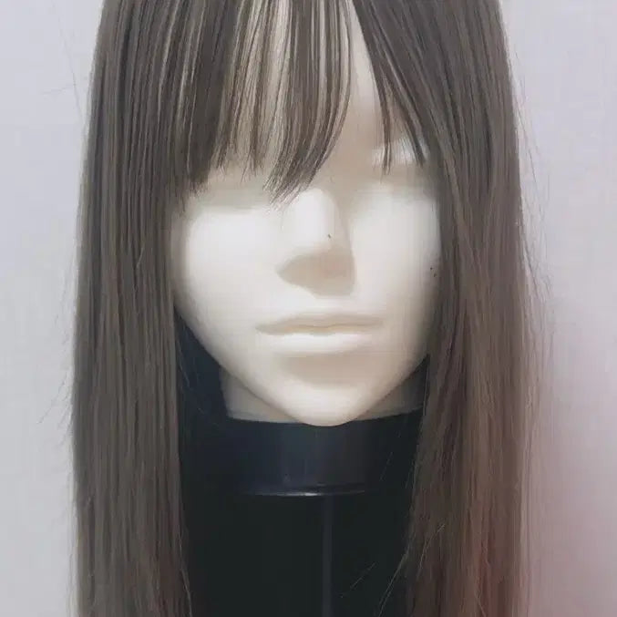 [BUNJANG] Long Straight Ash Brown Full Wig / 롱 스트레이트 통가발 애쉬 브라운 통가발