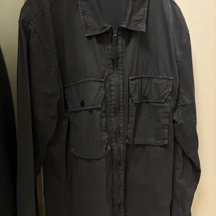 [BUNJANG] Stone Island Old Effect Overshirt 21FW Black XL / 스턴아일랜드 올드이펙트 오버 셔츠 21FW 블랙 xl