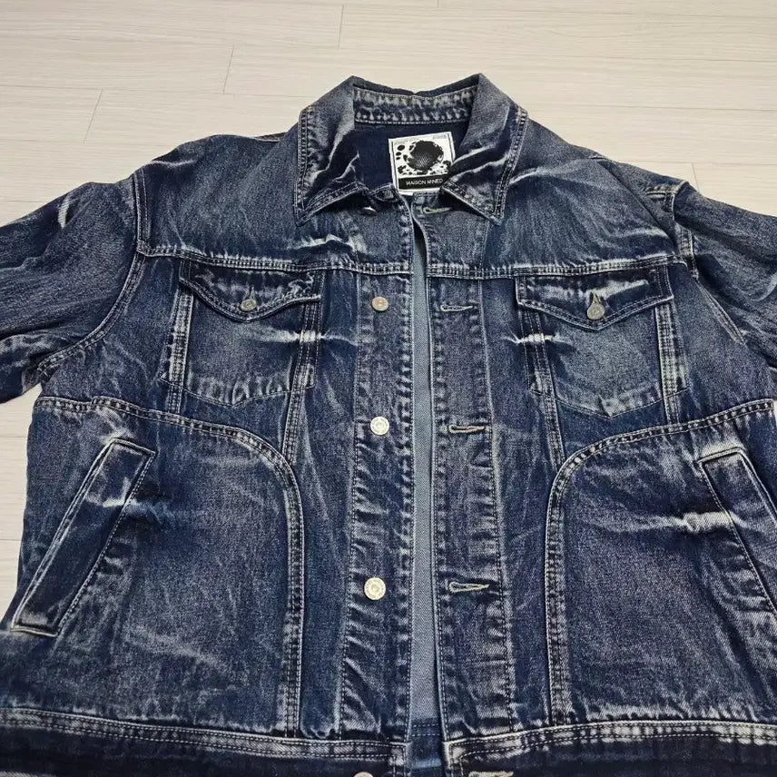 [BUNJANG] Maisonmined Washed Denim Trucker Jacket Blue / [메종미네드] 데님 트러커 자켓 L(105)