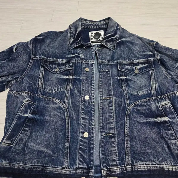 [BUNJANG] Maisonmined Washed Denim Trucker Jacket Blue / [메종미네드] 데님 트러커 자켓 L(105)