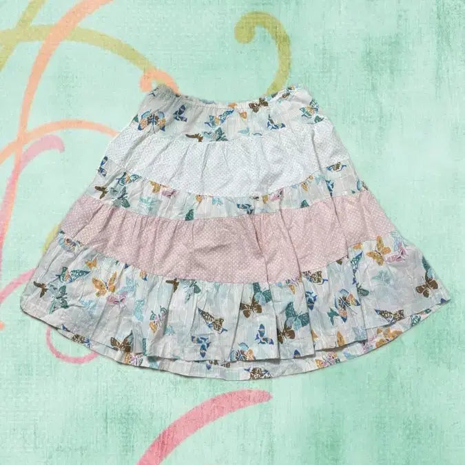 [BUNJANG] Mori Hagumi Butterfly Dot Skirt Japanese Vintage / 모리 하구미 나비 도트 치마 (착용샷o)<일본 빈티지 제품>