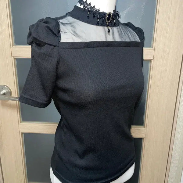 [BUNJANG] Ilbe Gothic See-Through Top / 일브 고딕 시스루 탑