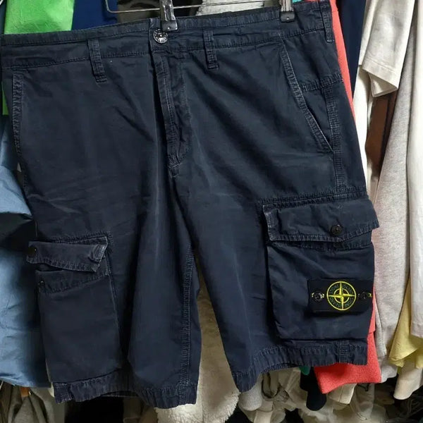 [BUNJANG] Stone Island Navy Cargo Shorts W32 / 스톤아일랜드 네이비 카고 반바지 w32 큐알정품완료