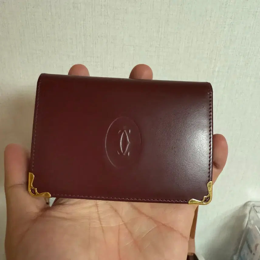 [BUNJANG] Cartier Burgundy Card Holder / 까르띠에 카드 지갑 버건디