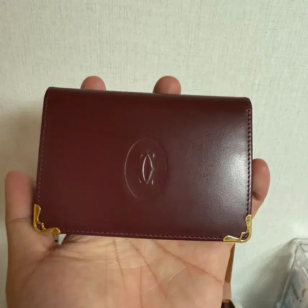 [BUNJANG] Cartier Burgundy Card Holder / 까르띠에 카드 지갑 버건디