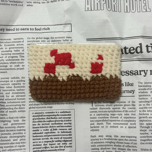 [BUNJANG] Minecraft Cake Knit Wallet / 마인크래프트 케이크 뜨개 지갑