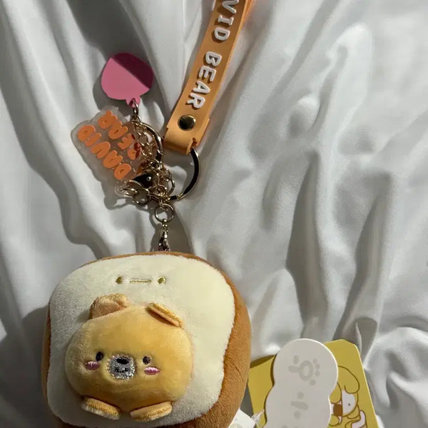 [BUNJANG] David Bear Toast Dog Plush Keychain / 식빵 강아지 인형키링