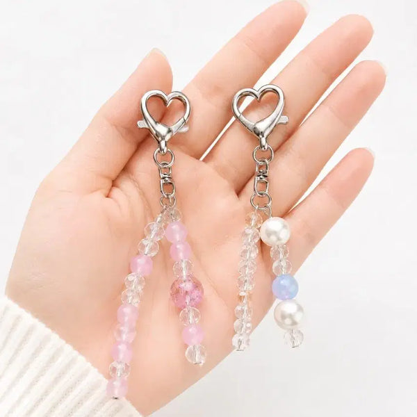 [BUNJANG] Handmade Heart Beaded Keychain / 핸드메이드  하트 비즈 키링