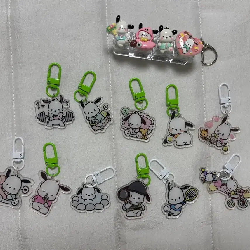 [BUNJANG] Pochacco Acrylic Keychain 11 Types + Pochacco Keycap Set / 포차코 아크릴 키링 11종 + 포차코 키캡