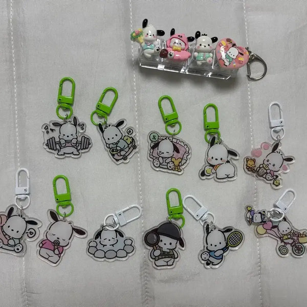 [BUNJANG] Pochacco Acrylic Keychain 11 Types + Pochacco Keycap Set / 포차코 아크릴 키링 11종 + 포차코 키캡