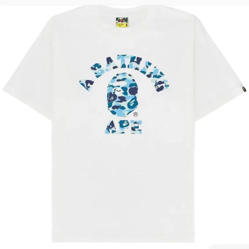 [BUNJANG] A Bathing Ape ABC Camo College T-Shirt Blue / (L) 베이프ABC 카모 컬리지 티셔츠 블루