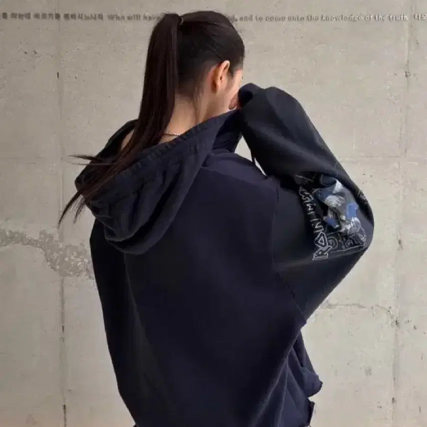 [BUNJANG] Allightz Martin Hoodie Zip-up Navy Free Size / 새상품) allightz 올라이츠 마틴후드집업