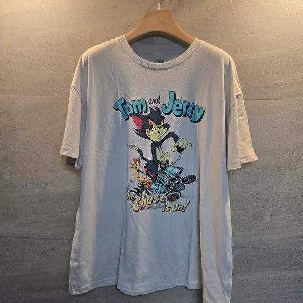 [BUNJANG] Tom and Jerry White Short-Sleeve T-Shirt / 톰과제리 반팔 티셔츠 화이트.