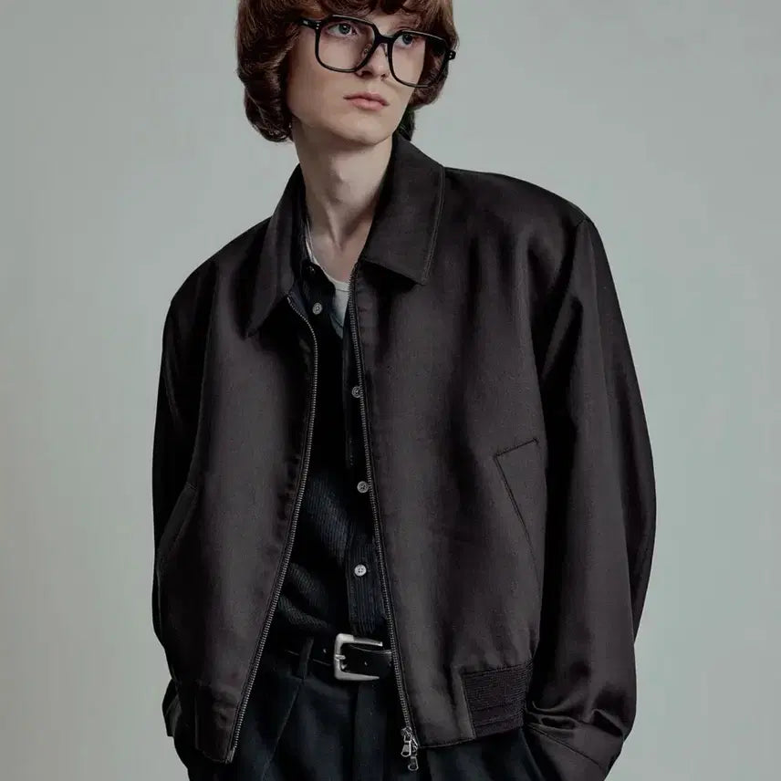 [BUNJANG] Serenity Wool Silk Blouson Jacket Dark Brown / 세레니티 울 실크 블루종 자켓 다크 브라운 46