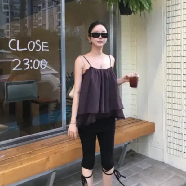 [BUNJANG] Lauren Leila Sleeveless Blouse (Purple) / 로렌 레일라 나시블라우스 (퍼플)