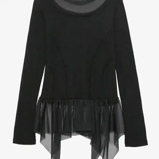 [BUNJANG] Layered Lace Frill Long Sleeve Top / Layered Lace Frill Long Sleeve