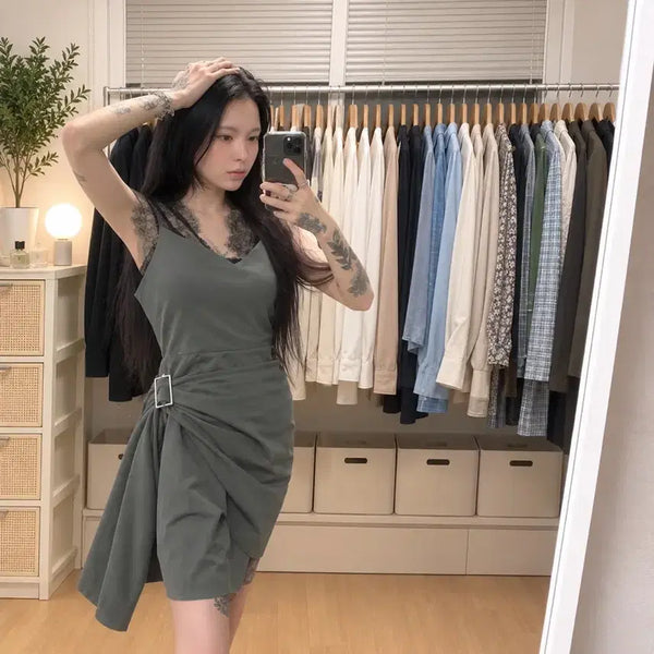 [BUNJANG] Wrap Dress / 블랙/ 그레이 랩 원피스