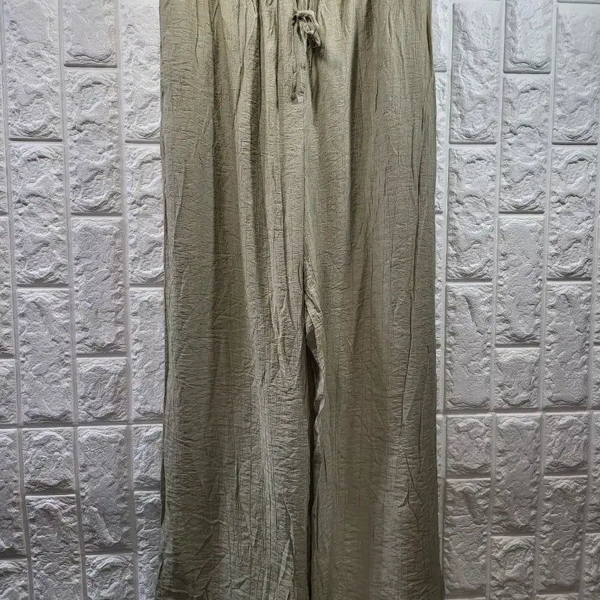 [BUNJANG] Khaki Wide-Leg Pants / 카키색 와이드 팬츠