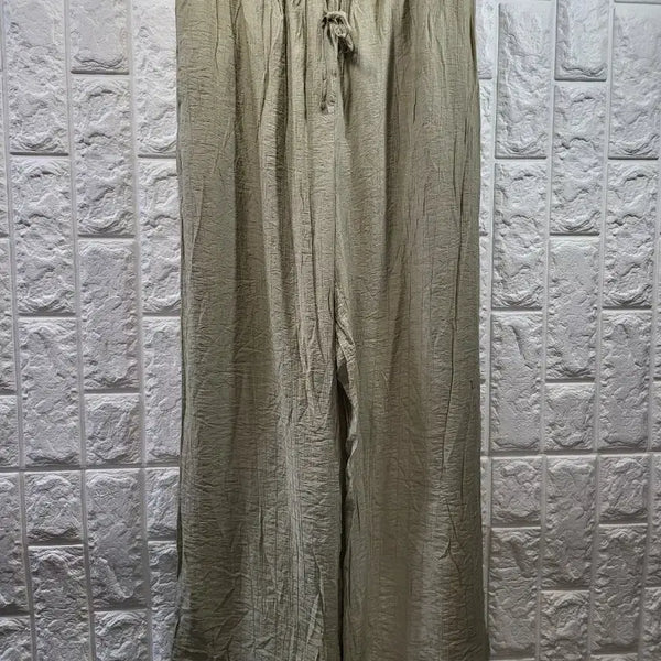 [BUNJANG] Khaki Wide-Leg Pants / 카키색 와이드 팬츠