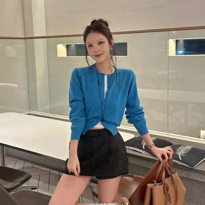 [BUNJANG] Postmonition Ecla Short Cardigan / 포스트모니션 에클라 숏 컬러 가디건