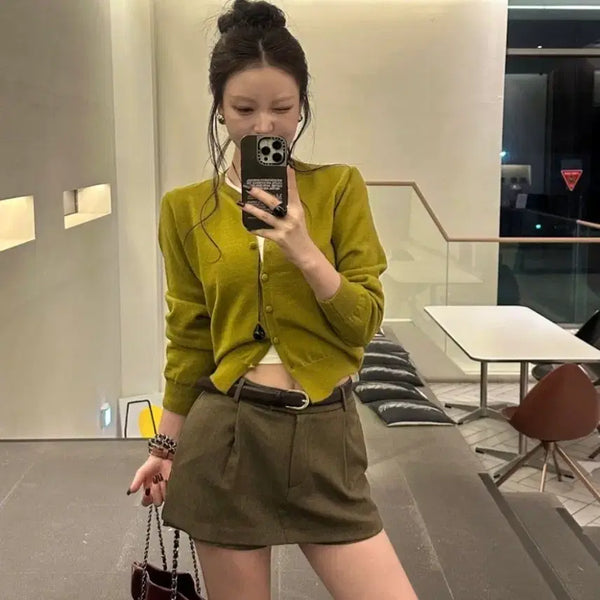 [BUNJANG] Post Monition Éclat Short Color Cardigan / 포스트모니션 에클라 숏 컬러 가디건