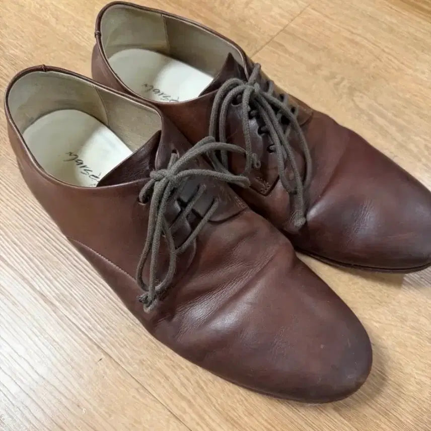 [BUNJANG] Marsell Brown Leather Derby Shoes / 마르셀(Marsell) 빈티지한 갈색 가죽 더비 슈즈