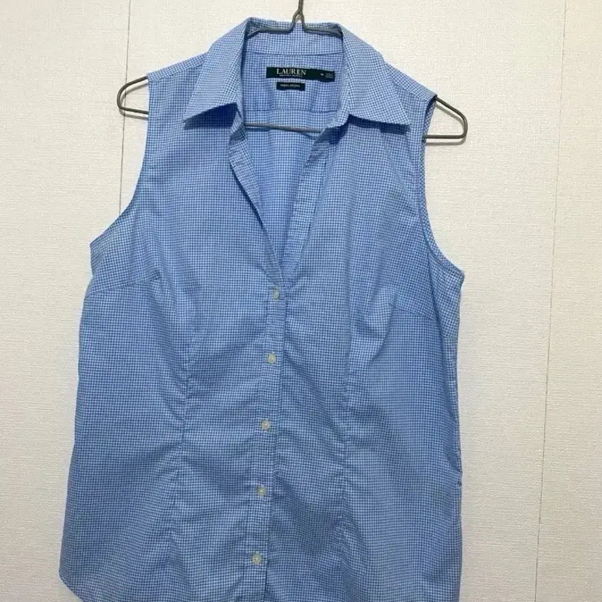 [BUNJANG] Ralph Lauren Check Sleeveless Blouse / 랄프로렌 체크 민소매 블라우스
