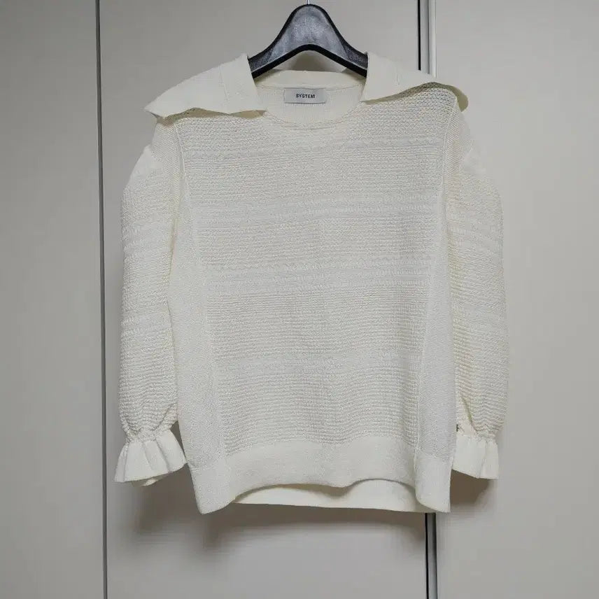 [BUNJANG] System Crochet Knit Top Ivory / 한섬 시스템 크로쎄 니트탑