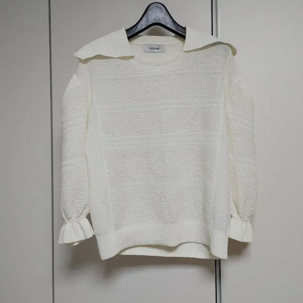 [BUNJANG] System Crochet Knit Top Ivory / 한섬 시스템 크로쎄 니트탑