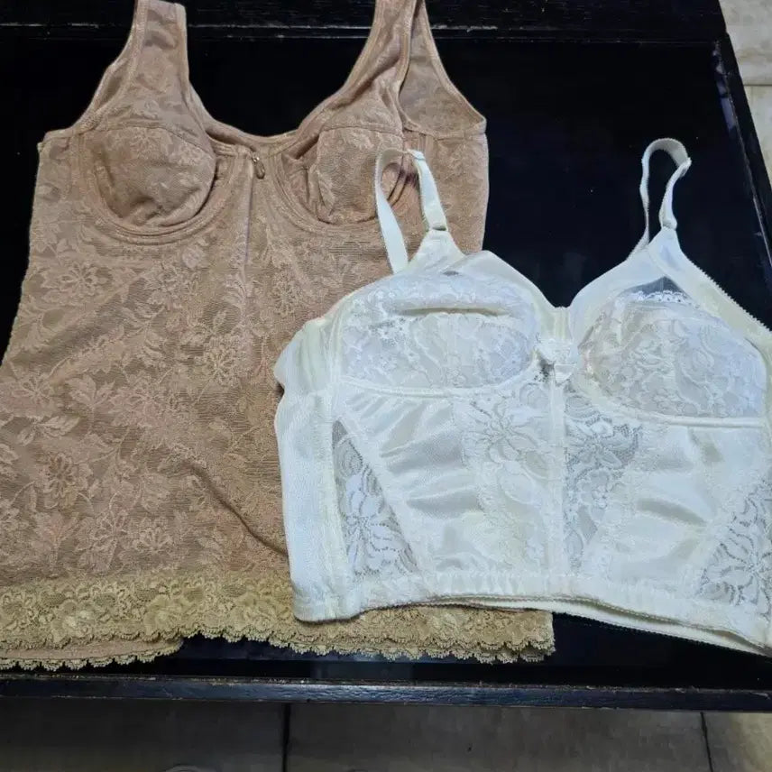 [BUNJANG] Cenlady Women's Shapewear (M, XL) - Beige & Ivory Lace Design Bundle / Cenlady 여성 보정 속옷 M,XL 일괄
