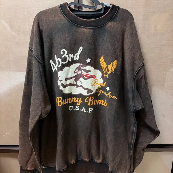 [BUNJANG] Outstanding Bunny Bomb Sweatshirt Vintage Black / 아웃스탠딩 bunny bomb 맨투맨 빈티지 블랙