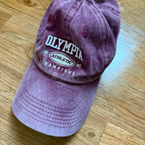 [BUNJANG] Olympia Champion Washed Pink Baseball Cap / 올림피아 챔피언 야구모자 볼캡