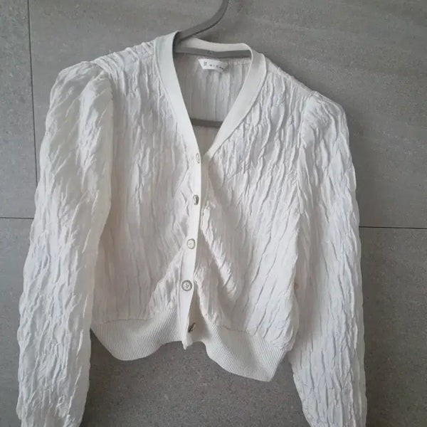 [BUNJANG] It MICHAA Textured Cardigan White / 잇미샤 텍스쳐 가디건 화이트