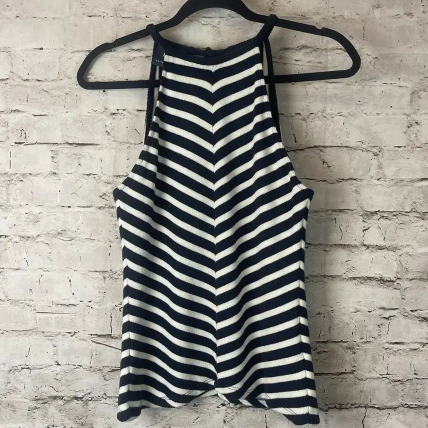 [BUNJANG] Massimo Dutti Striped Sleeveless Crop Top / 마시모두띠 스트라이프 탑 단가라 민소매 크롭탑 줄무늬 자라 cos
