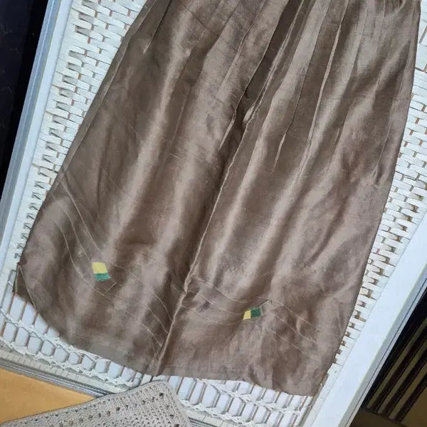 [BUNJANG] Hand-dyed Linen Blend Skirt / 미사용여성천년염색스커트허리25~26