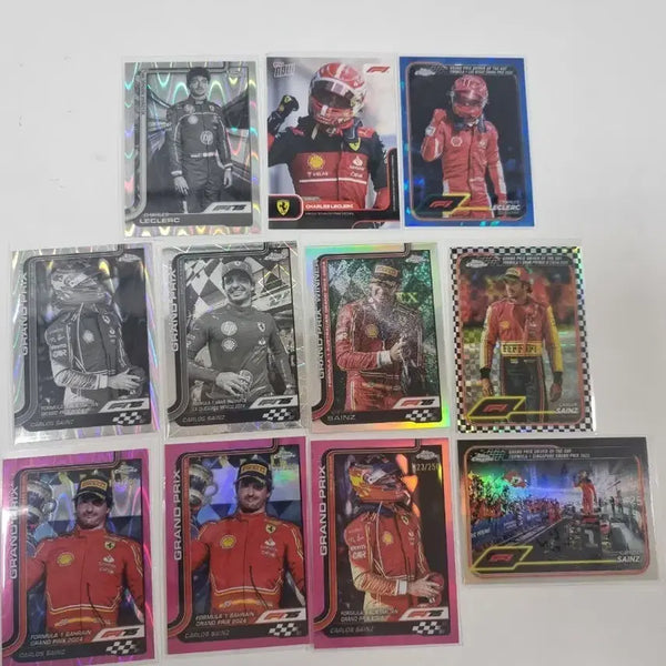 [BUNJANG] Topps Chrome Carlos Sainz & Charles Leclerc F1 Trading Cards (11 Cards) / 탑스 크롬 topps now 페라리 사인츠, 르클레르 11장