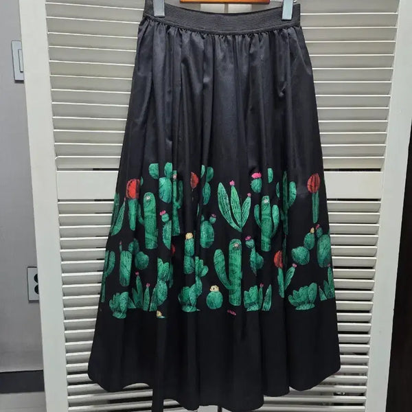 [BUNJANG] Women's Elastic Waist Midi Skirt / 고무밴딩 스커트